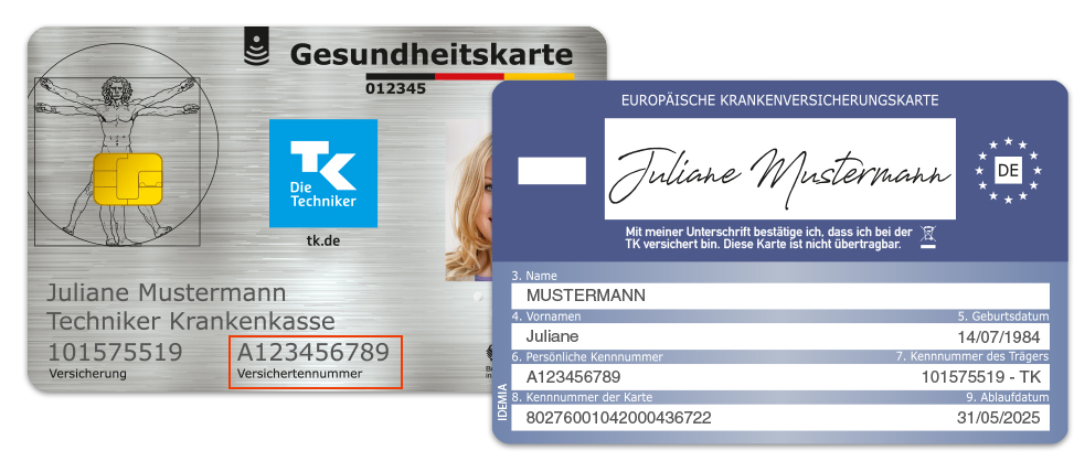 德国TK保险号码和医保卡样本